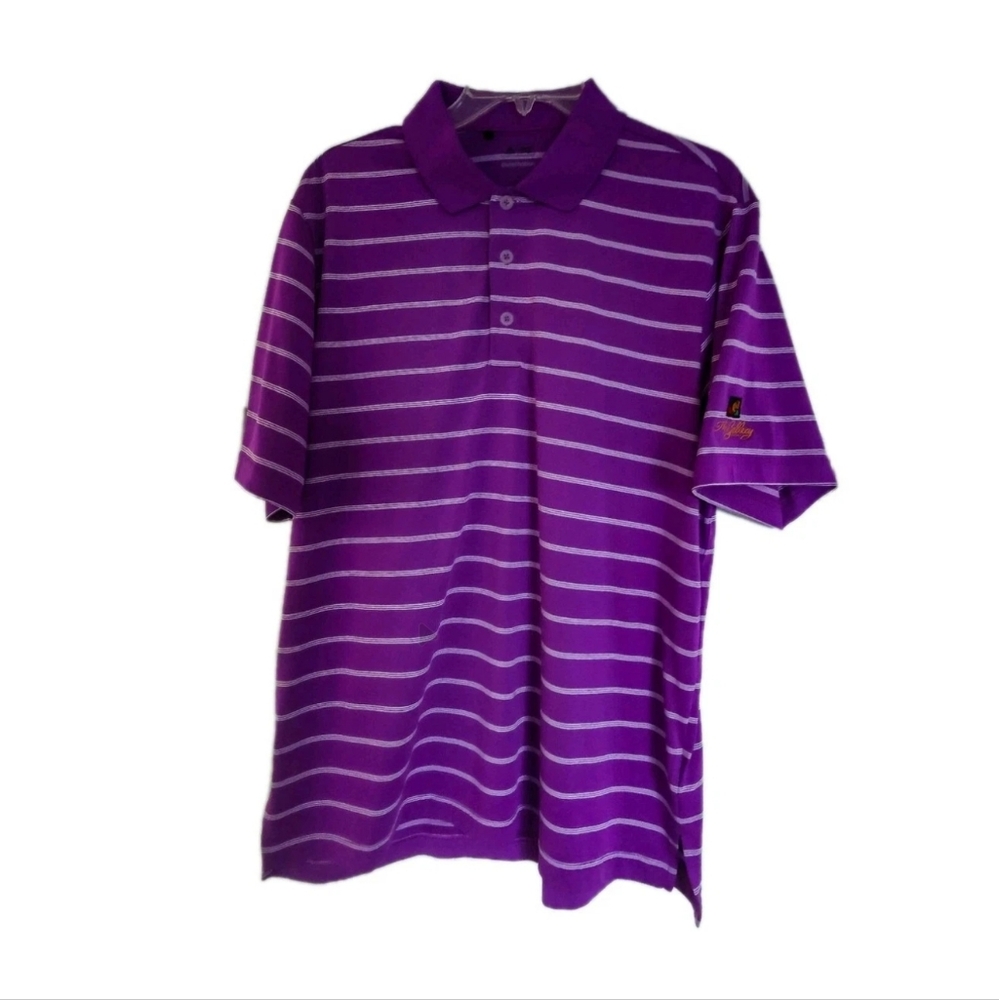 Men's Adidas Golf Shirt Purple Striped Polo Shirt From The Gallery Golf Resort